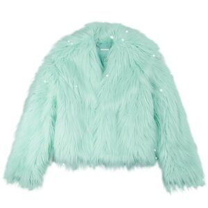 THE LIFE OF A SHOWGIRL MINT FAUX FUR COAT